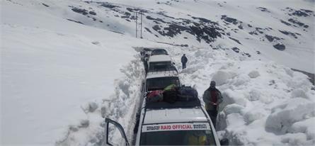 Vehicles-crossing-Rohtang-pass