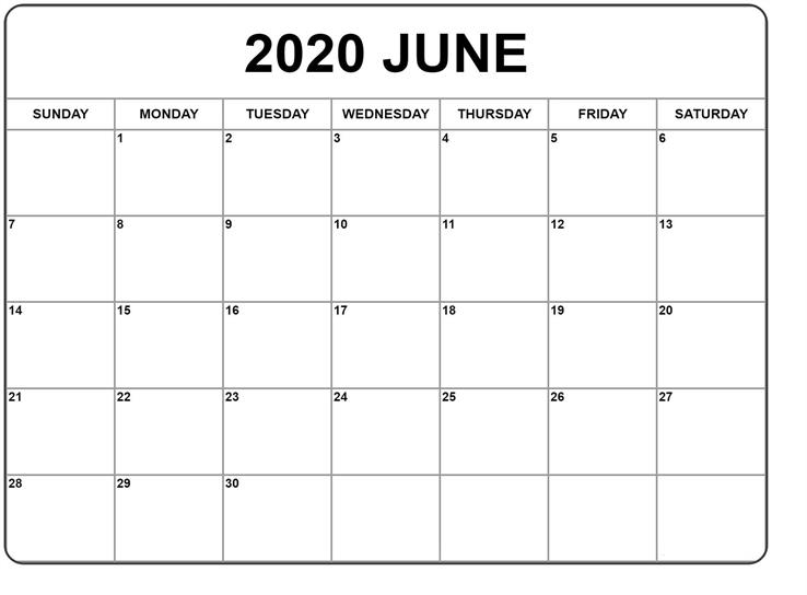 june calendar 2020