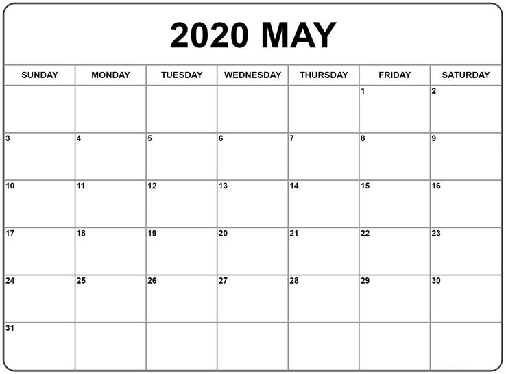 may calendar 2020