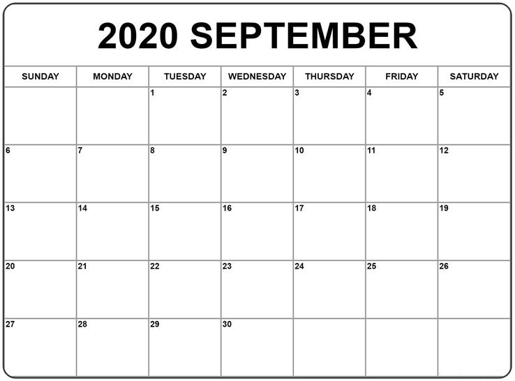 september calendar 2020