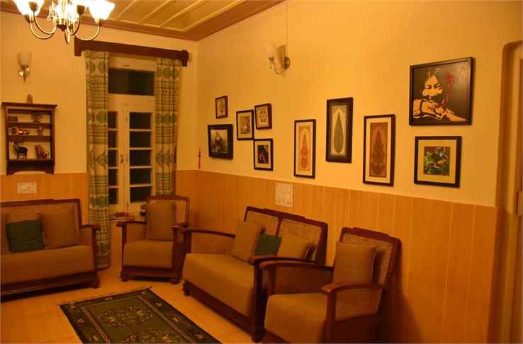 living hotel room in khajjiar