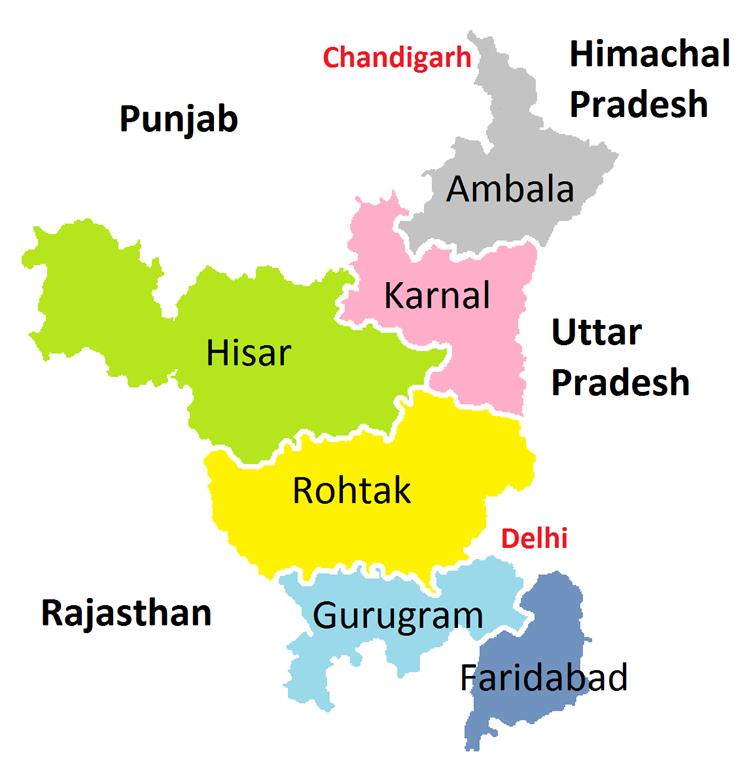 haryana map