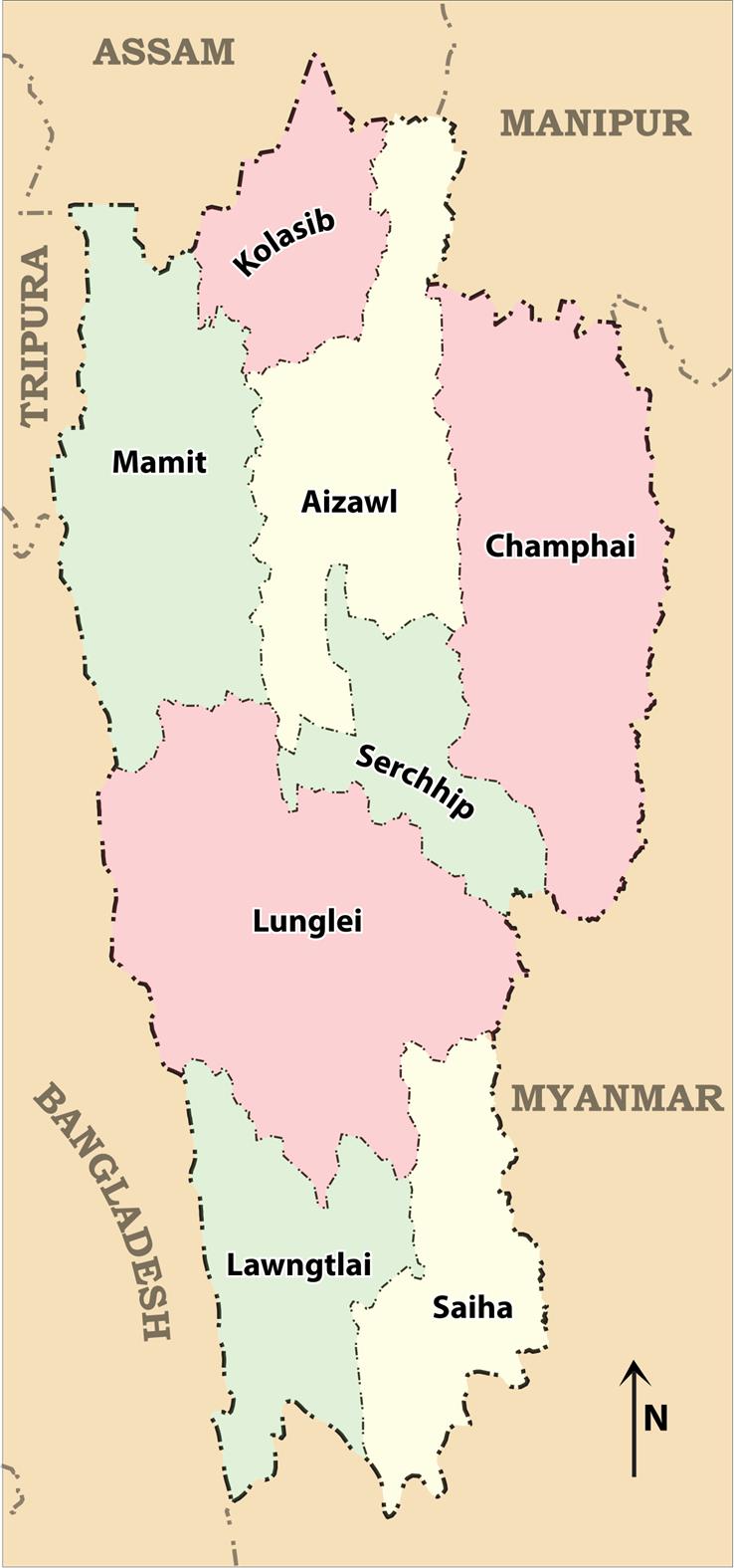 mizoram map