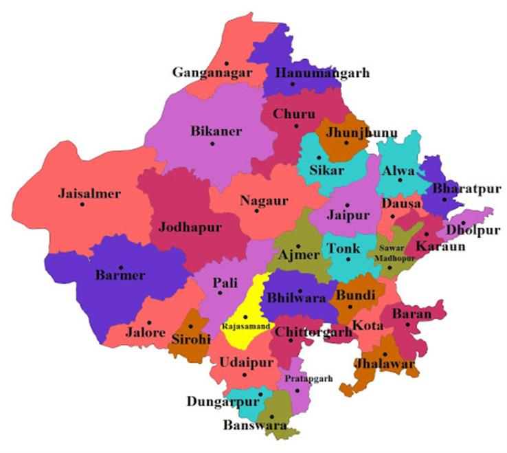 Rajasthan Map - HD map & all information about Rajasthan, India