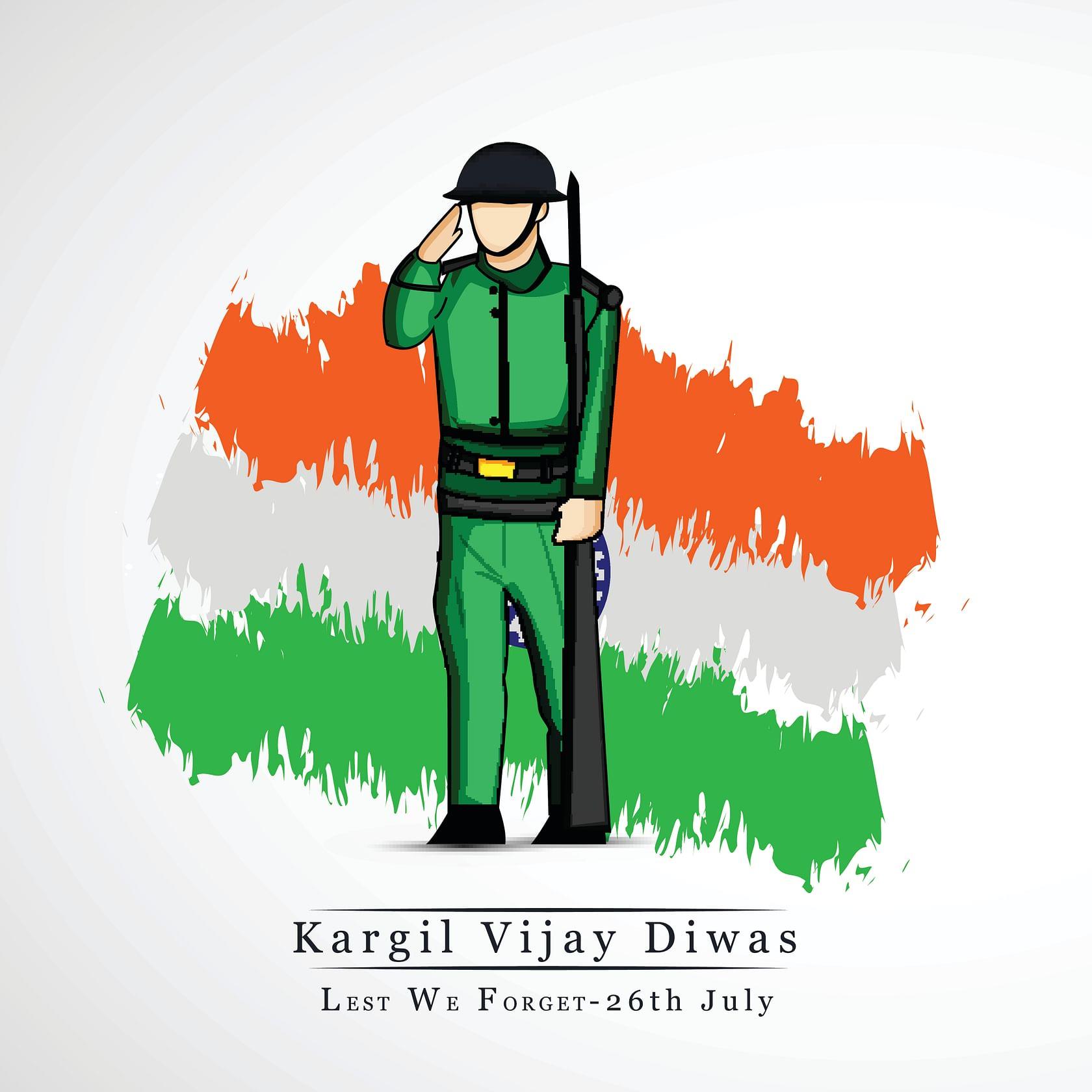 Illustration of Silhouettes of Soldiers Abstract Concept for Kargil Vijay  Diwas, Banner or Poster. Vector Illustration Stock Vector - Illustration of  nice, amar: 188247340